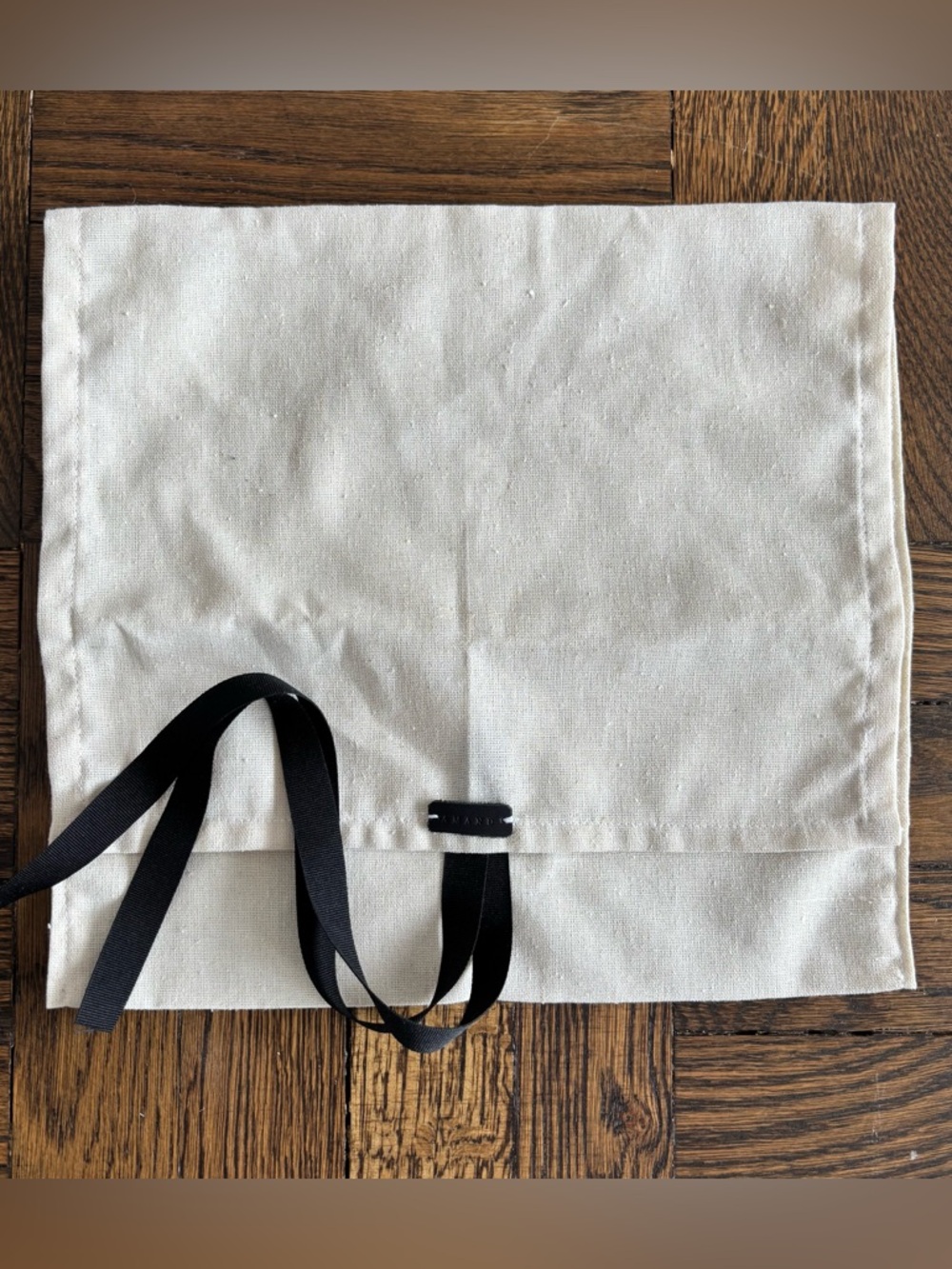 Amanu Canvas Shoe Dust Bag with Black Ribbon Tie